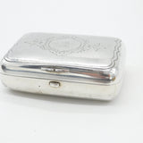 Victorian Russian Sterling Silver Cigar Box Dragon Crest Antique Moscow c1860