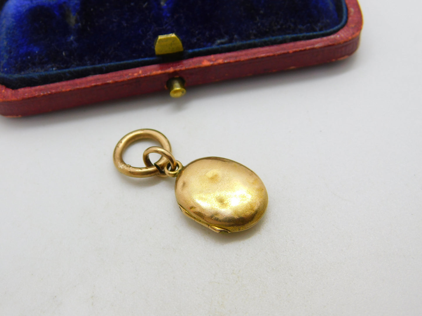 Georgian 9ct Yellow Gold Small Hair Weave Mourning Locket c1830 Antique