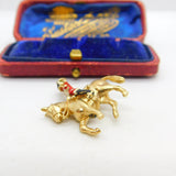 9ct Yellow Gold & Enamel Royal Horse Guard Cavalry Charm 1972 London Vintage