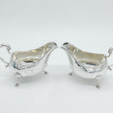 George III Irish Pair of Sterling Silver Crested Sauce Boats Antique 1793 Dublin