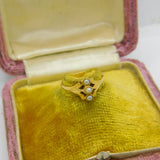Victorian French 18ct Yellow Gold & Pearl Set Small Dress Ring Antique c1840