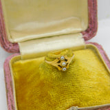 Victorian French 18ct Yellow Gold & Pearl Set Small Dress Ring Antique c1840