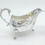 George III Irish Pair of Sterling Silver Crested Sauce Boats Antique 1793 Dublin