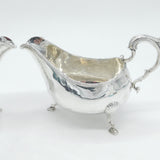 George III Irish Pair of Sterling Silver Crested Sauce Boats Antique 1793 Dublin