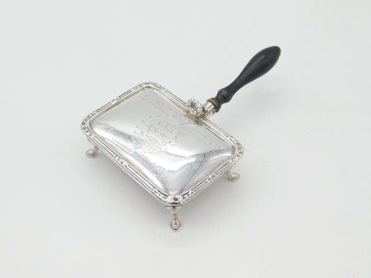 Sterling Silver & Wooden 'Senior Service' Cigarette Ashtray 1959 Mid-Century