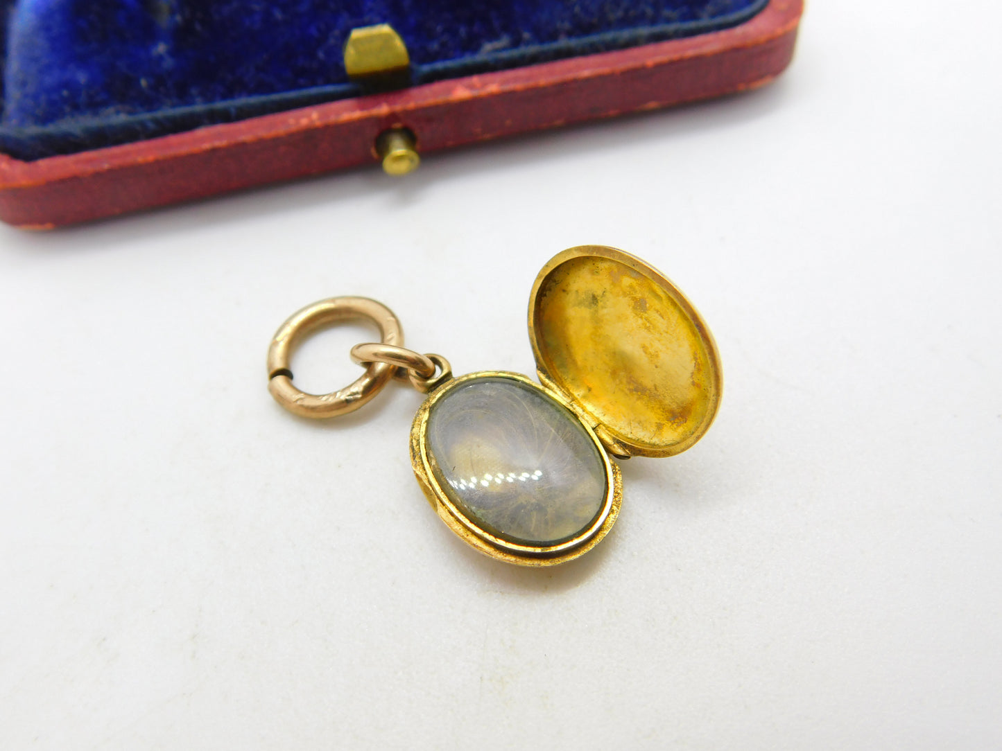 Georgian 9ct Yellow Gold Small Hair Weave Mourning Locket c1830 Antique