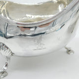 George III Irish Pair of Sterling Silver Crested Sauce Boats Antique 1793 Dublin