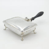 Sterling Silver & Wooden 'Senior Service' Cigarette Ashtray 1959 Mid-Century