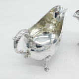 George III Irish Pair of Sterling Silver Crested Sauce Boats Antique 1793 Dublin