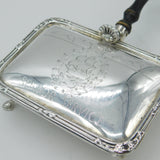 Sterling Silver & Wooden 'Senior Service' Cigarette Ashtray 1959 Mid-Century