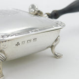 Sterling Silver & Wooden 'Senior Service' Cigarette Ashtray 1959 Mid-Century