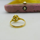 Victorian French 18ct Yellow Gold & Pearl Set Small Dress Ring Antique c1840