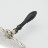 Sterling Silver & Wooden 'Senior Service' Cigarette Ashtray 1959 Mid-Century