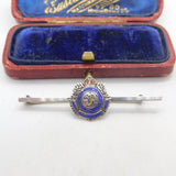 WWII Sterling Silver & Enamel Army Service Sweetheart Brooch c1940 Antique