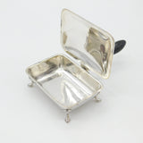 Sterling Silver & Wooden 'Senior Service' Cigarette Ashtray 1959 Mid-Century