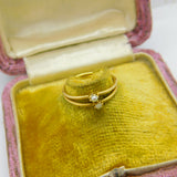 Victorian French 18ct Yellow Gold Pearl Set Crossover Band Ring Antique c1840