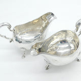 George III Irish Pair of Sterling Silver Crested Sauce Boats Antique 1793 Dublin