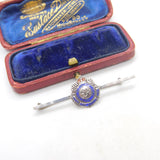 WWII Sterling Silver & Enamel Army Service Sweetheart Brooch c1940 Antique