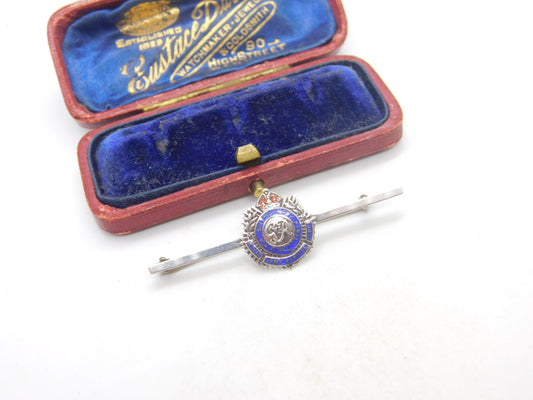 WWII Sterling Silver & Enamel Army Service Sweetheart Brooch c1940 Antique