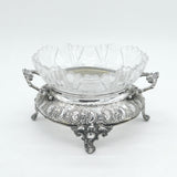 19th Century Maltese Sterling Silver & Cut Glass Centrepiece Dish Antique c1860