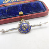 WWII Sterling Silver & Enamel Army Service Sweetheart Brooch c1940 Antique