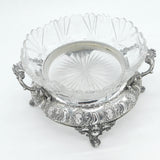 19th Century Maltese Sterling Silver & Cut Glass Centrepiece Dish Antique c1860