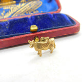 9ct Yellow Gold Jersey Cow Charm or Pendant 1993 Birmingham Vintage