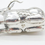 Cambodian Sterling Silver Deer Form Betel Nut Box Antique c1940 Art Deco no