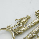 Sterling Silver Gilt Ornate Regency Style Grape Scissors Vintage 1970 London