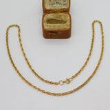 9ct Yellow Gold Essential Rope Chain Necklace 45cm 18" Length Vintage c1970