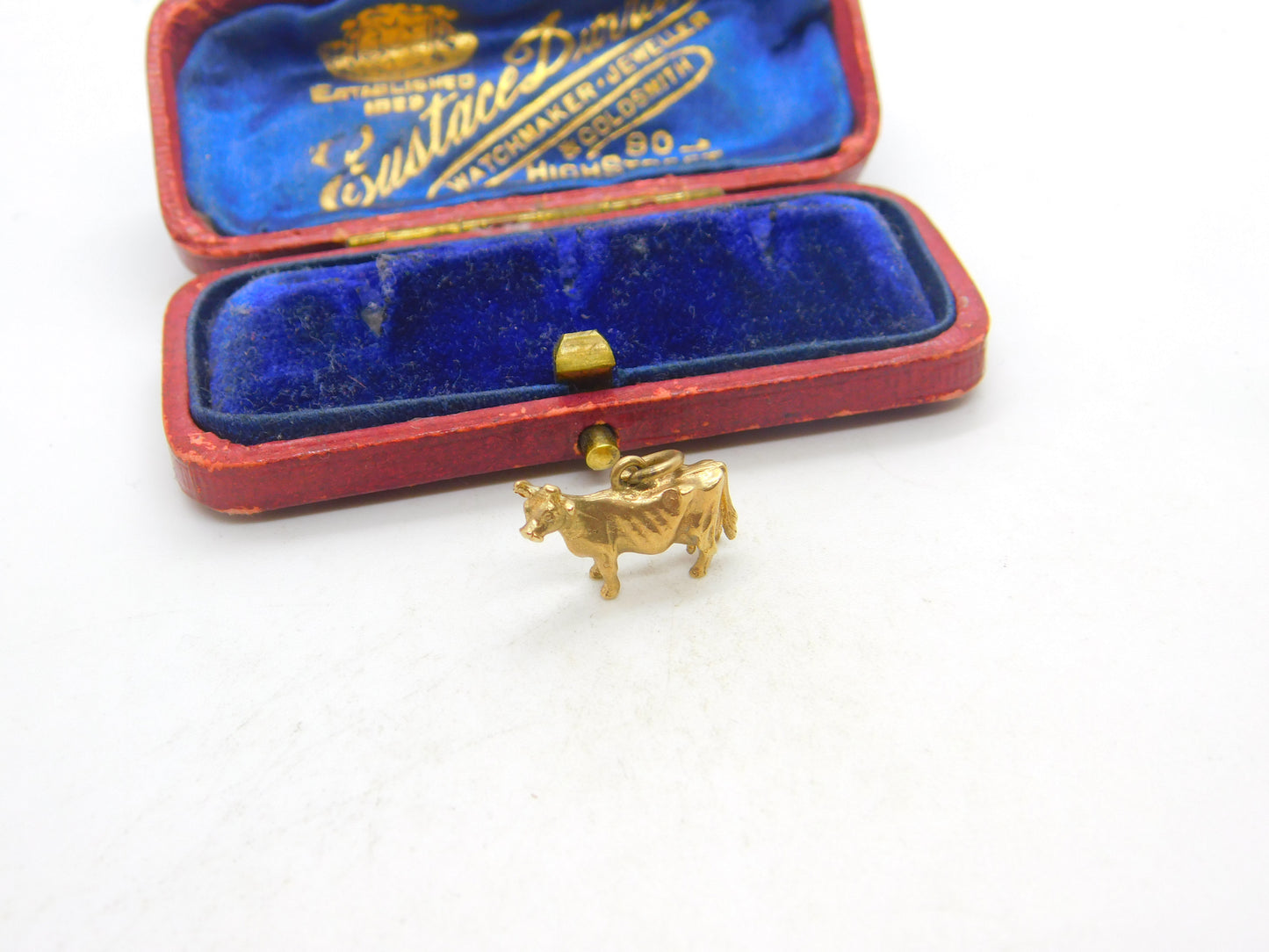 9ct Yellow Gold Jersey Cow Charm or Pendant 1993 Birmingham Vintage