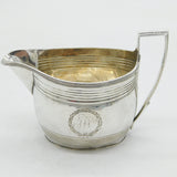 George III Sterling Silver Bright Cut Cream Jug Antique 1800 London