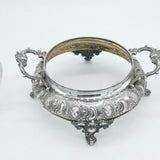19th Century Maltese Sterling Silver & Cut Glass Centrepiece Dish Antique c1860