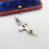 WWII Sterling Silver & Enamel RAF Wings Sweetheart Brooch Antique c1940