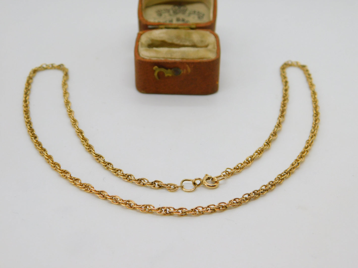 9ct Yellow Gold Essential Rope Chain Necklace 45cm 18" Length Vintage c1970