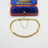 9ct Gold Fancy Link Essential Chain Bracelet Antique c1920 Art Deco 7" Length