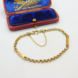 9ct Gold Fancy Link Essential Chain Bracelet Antique c1920 Art Deco 7" Length