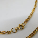 9ct Yellow Gold Essential Rope Chain Necklace 45cm 18" Length Vintage c1970