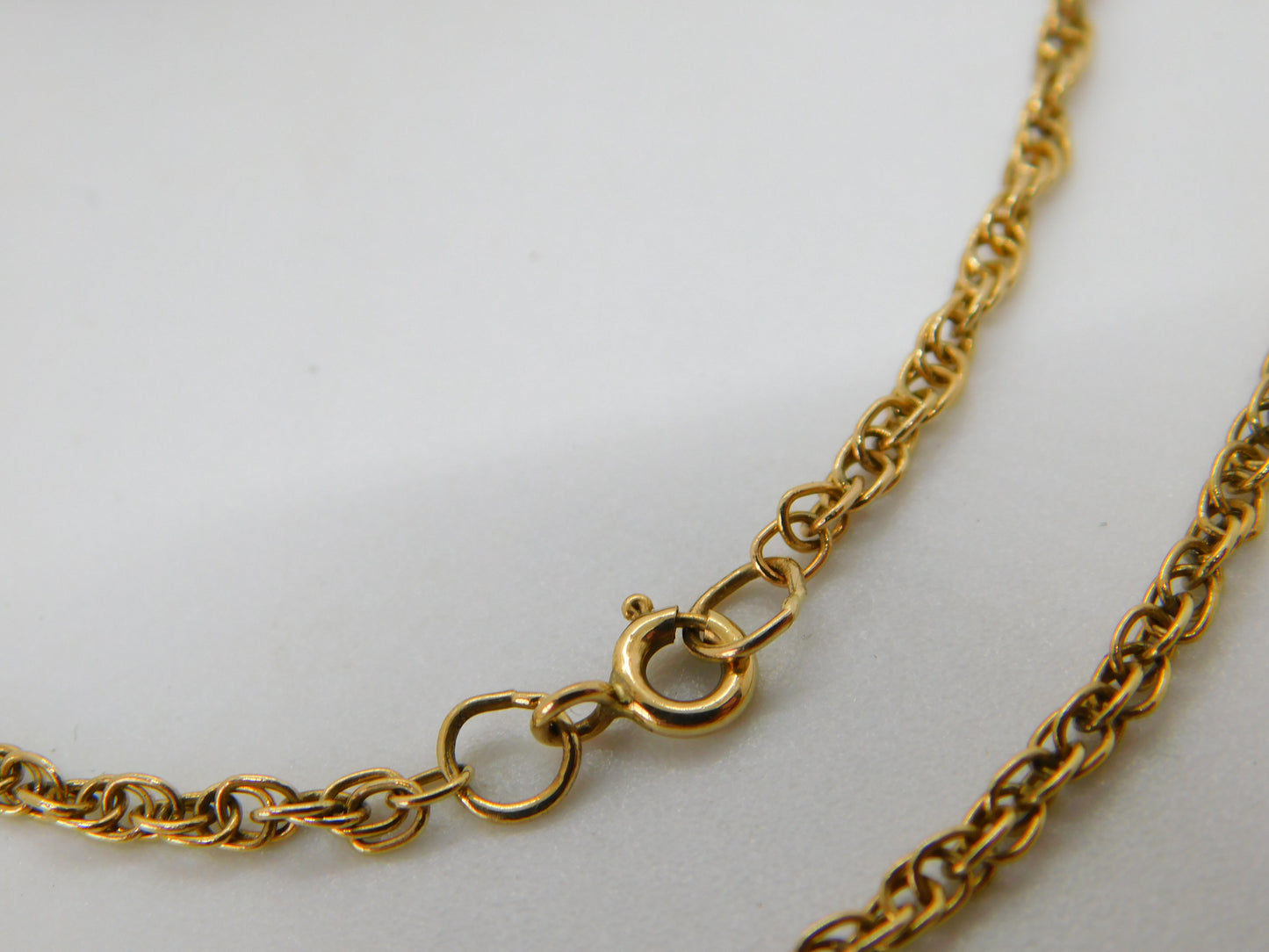 9ct Yellow Gold Essential Rope Chain Necklace 45cm 18" Length Vintage c1970