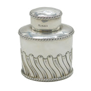 Edwardian Sterling Silver Swirl Pattern Tea Caddy Antique 1904 Sheffield