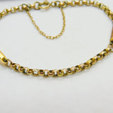 9ct Gold Fancy Link Essential Chain Bracelet Antique c1920 Art Deco 7" Length