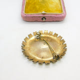 Norwegian Oystein Balle Sterling Silver Enamel Daisy Flower Brooch Antique c1940