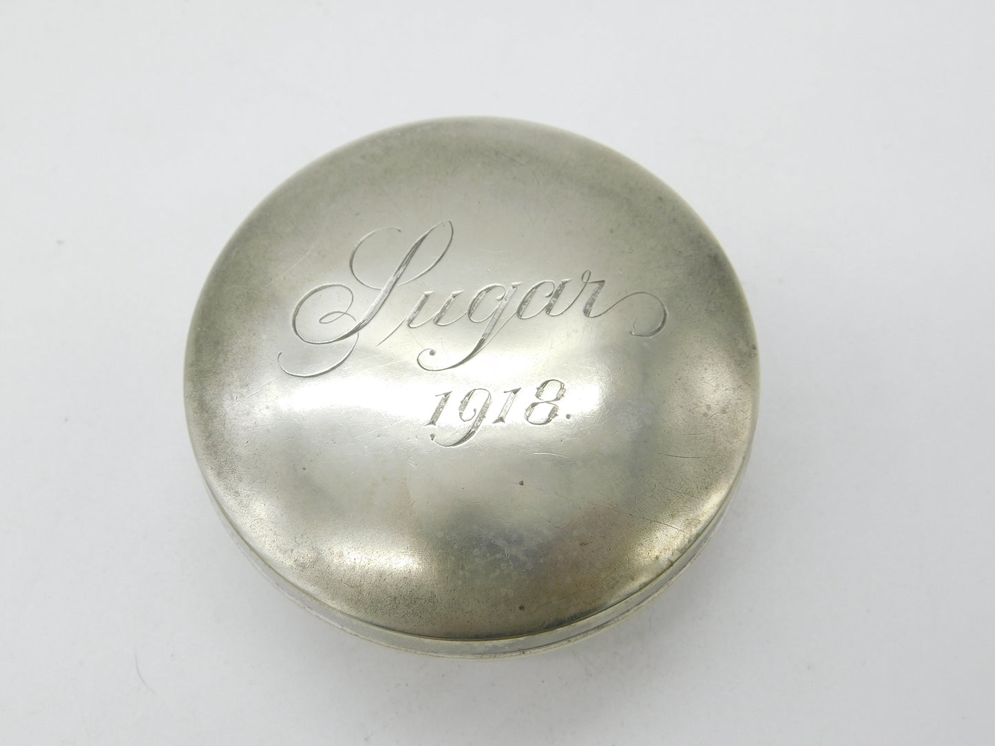 Silver Plated 'Sugar, 1918' Snuff or Tobacco Box Antique Art Deco EPNS