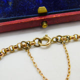 9ct Gold Fancy Link Essential Chain Bracelet Antique c1920 Art Deco 7" Length