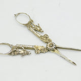 Sterling Silver Gilt Ornate Regency Style Grape Scissors Vintage 1970 London