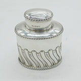 Edwardian Sterling Silver Swirl Pattern Tea Caddy Antique 1904 Sheffield