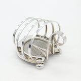 Edwardian Three-Bar Silver Plated Horseshoe Form Toast Rack Antique c1910
