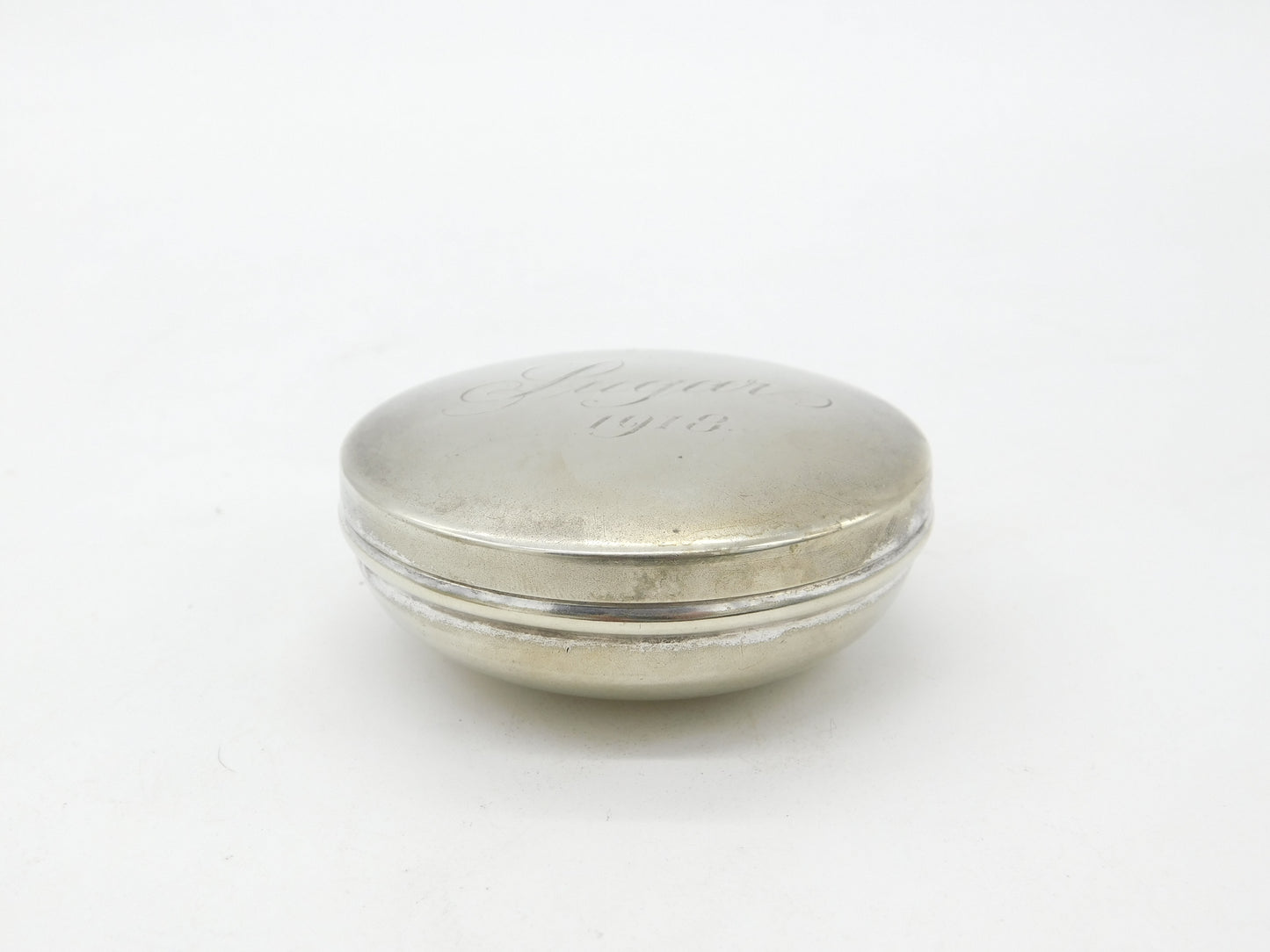 Silver Plated 'Sugar, 1918' Snuff or Tobacco Box Antique Art Deco EPNS