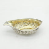 Victorian Sterling Silver Floral Embossed Christening Pap Boat Antique c1860