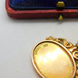9ct Rose Gold Floral Watch Chain Fob Medal 1923 Birmingham Antique Deco